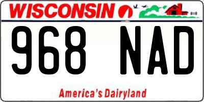 WI license plate 968NAD