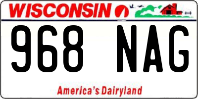 WI license plate 968NAG