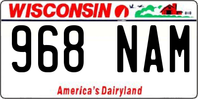 WI license plate 968NAM