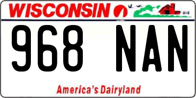 WI license plate 968NAN