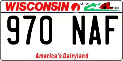 WI license plate 970NAF