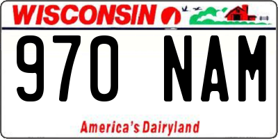 WI license plate 970NAM