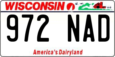WI license plate 972NAD