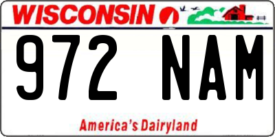 WI license plate 972NAM