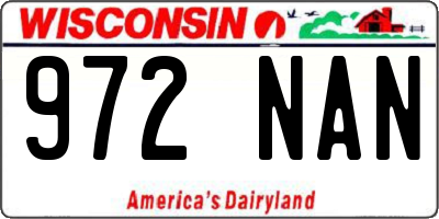 WI license plate 972NAN
