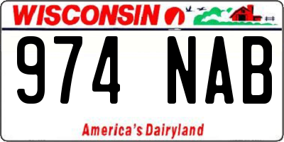 WI license plate 974NAB