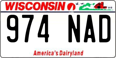 WI license plate 974NAD