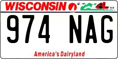 WI license plate 974NAG