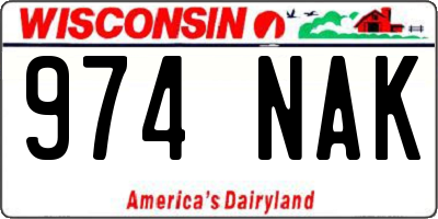 WI license plate 974NAK