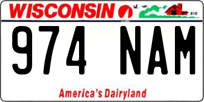 WI license plate 974NAM