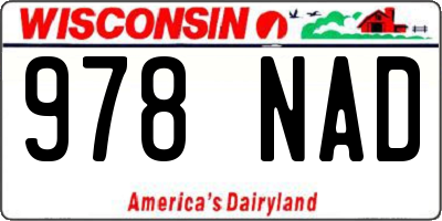 WI license plate 978NAD