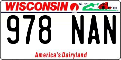 WI license plate 978NAN