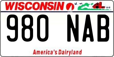 WI license plate 980NAB
