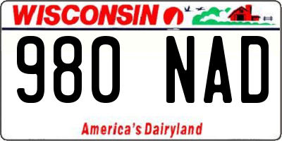 WI license plate 980NAD