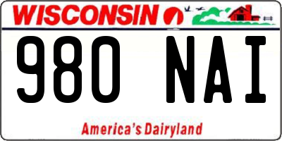 WI license plate 980NAI