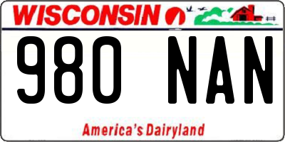 WI license plate 980NAN