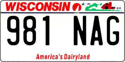 WI license plate 981NAG