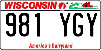 WI license plate 981YGY