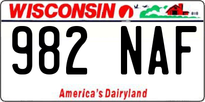 WI license plate 982NAF