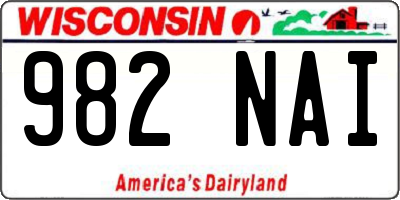 WI license plate 982NAI