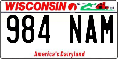 WI license plate 984NAM