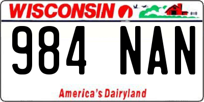 WI license plate 984NAN