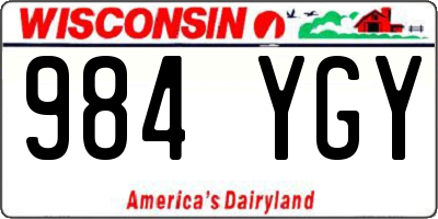 WI license plate 984YGY