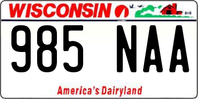 WI license plate 985NAA