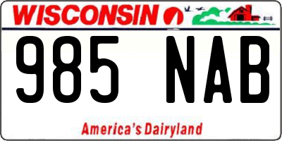 WI license plate 985NAB