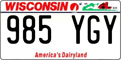 WI license plate 985YGY