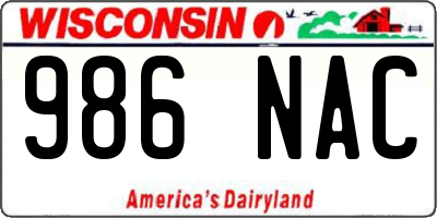 WI license plate 986NAC