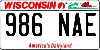 WI license plate 986NAE