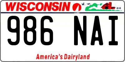 WI license plate 986NAI