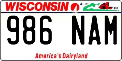 WI license plate 986NAM