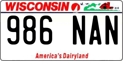 WI license plate 986NAN
