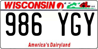 WI license plate 986YGY