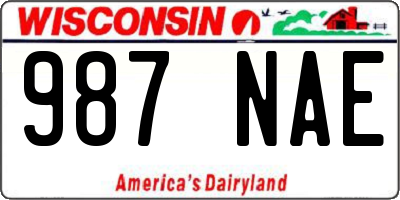 WI license plate 987NAE