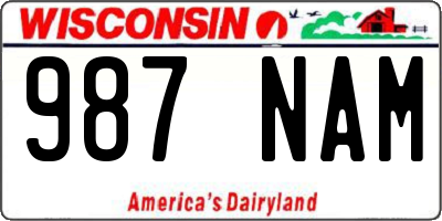 WI license plate 987NAM