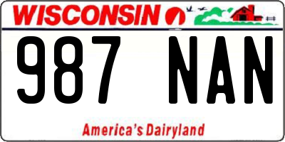 WI license plate 987NAN
