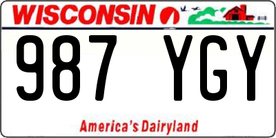 WI license plate 987YGY