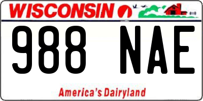 WI license plate 988NAE