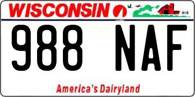 WI license plate 988NAF