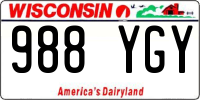 WI license plate 988YGY