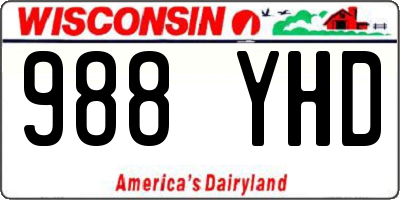 WI license plate 988YHD
