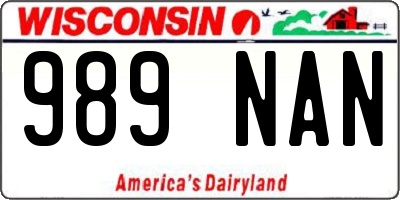 WI license plate 989NAN