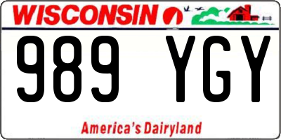 WI license plate 989YGY
