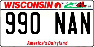 WI license plate 990NAN