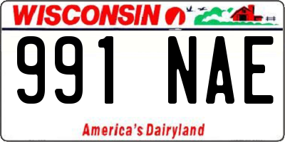 WI license plate 991NAE