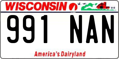 WI license plate 991NAN