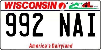 WI license plate 992NAI